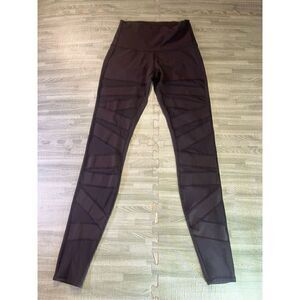 Lululemon Leggings Black Wunder Under Mesh Bandage Sz 6 High Rise